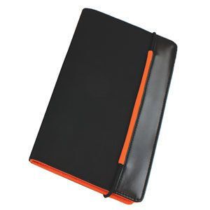Визитница "New Style" на резинке  (60 визиток) (оранжевый, черный)